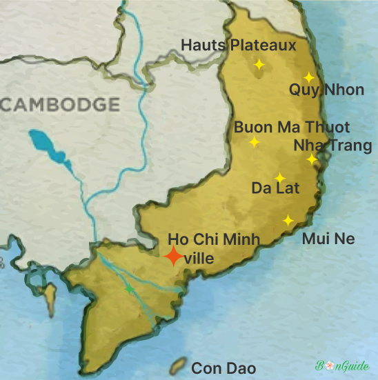 Carte Sud Vietnam